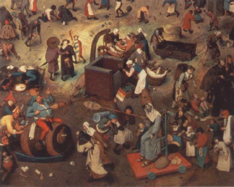 BRUEGEL, Pieter the Elder Battle between carnival and fast